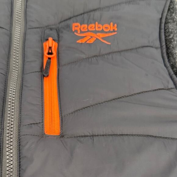 Reebok Kids 14/16 Charcoal and Orange Puffer Jacket - Picture 5 of 8